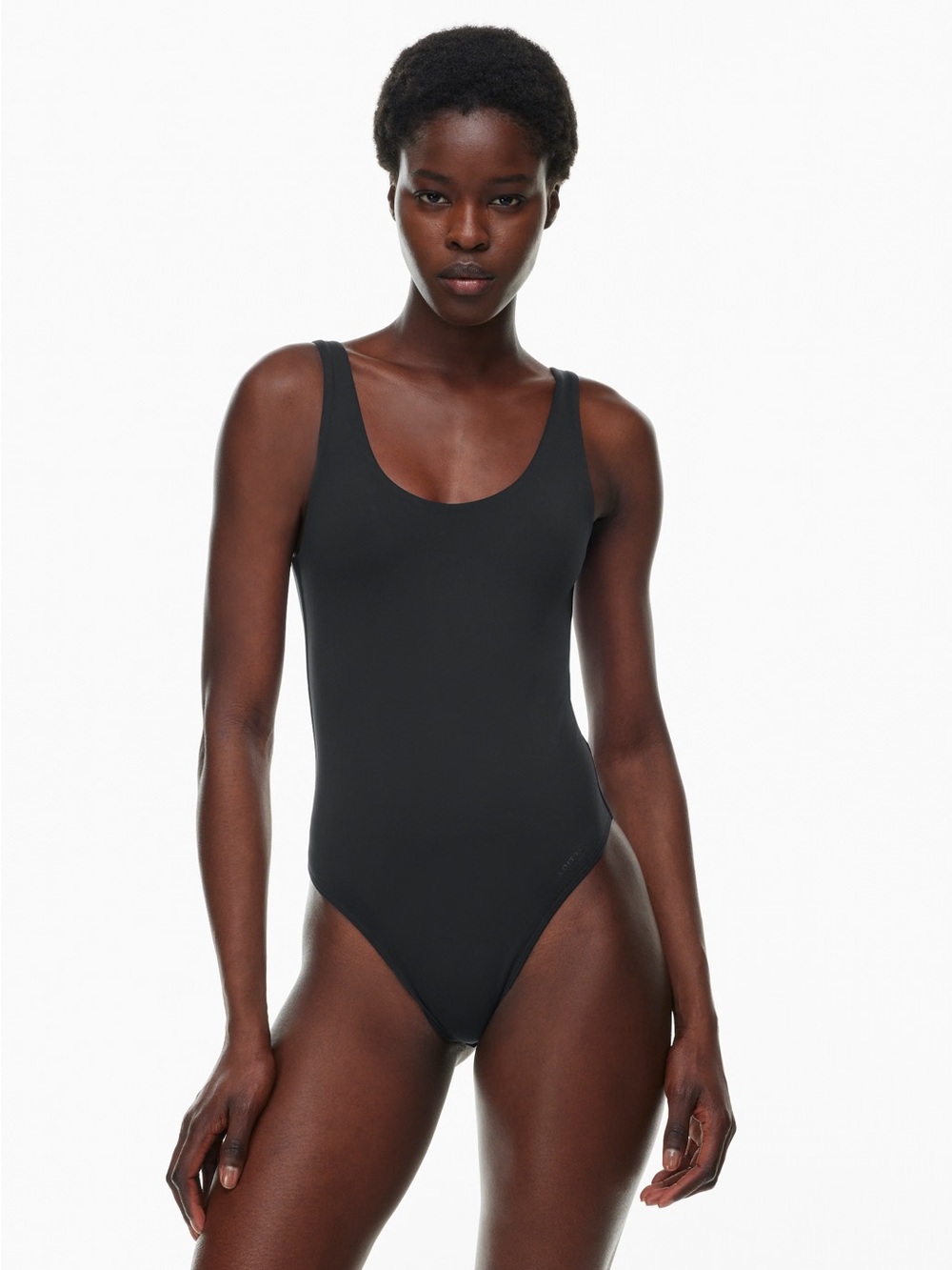 Aritzia Babaton Contour Scoop Neck Sleeveless Bodysuit Black Size Extra Small